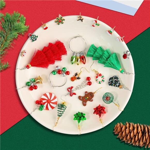 23 Pairs Christmas Earrings - Dangle & Stud Earring - Picture 2 of 7